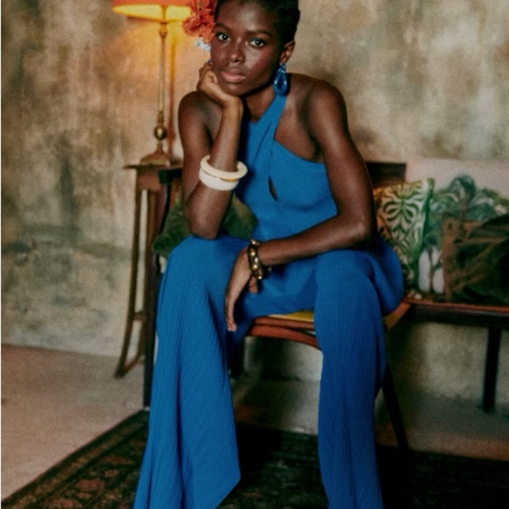 NWT Sezane Piper Vibrant Blue Jumpsuit